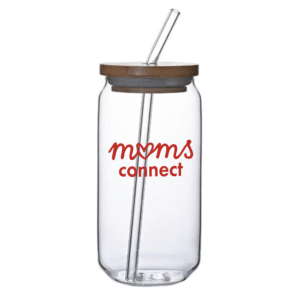 Bamboo Lid Glass Cup w/glass straw - Available in 2 sizes 16oz & 19oz